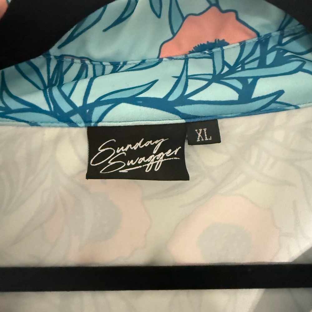 Sunday Swagger Blue and Pink Floral Polo - Picture 2 of 5